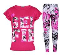 A2Z 4 Kids® Top Designer Enfants Filles #Selfie Imprimer T Shirt & Éclabousser Imprimer - Selfie Splash Set Pink 7-8