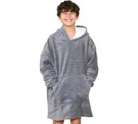A2Z 4 Kids Ultra Doux Surdimensionné Sweat à Capuche Snuggle avec Peluche Sherpa Toison - Snuggle 958 Grey Kids 11-14