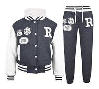 A2Z 4 Kids Unisexe Enfants Filles Garçons Encapuchonné - B.B Tracksuit Charcoal 7-8.