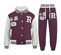 A2Z 4 Kids Unisexe Enfants Filles Garçons Encapuchonné - B.B Tracksuit Wine 7-8