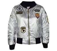 A2Z 4 Kids Veste Unisexe Insignes Bombardier Rembourrée Fermeture - MA1 Jacket Badges Foil 7-8