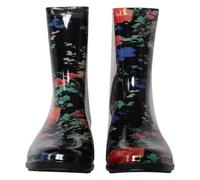 A2Z Bottes de pluie imperméables en PVC pour femme avec motif imprimé - Bottes mi-mollet à enfiler pour l'extérieur, le jardin, la marche, les festivals, la libellule rouge floral léopard - Tailles 36