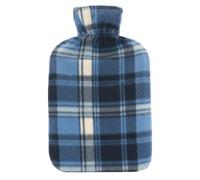 A2Z Eau Chaude Bouteille 2 litres Capacité Tartan Imprimer Toison Couverture Caoutchouc - Hot Bottle AZ9040 Tartan Blue