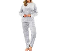 A2Z Femmes Pyjamas Doux Chaleureux Toison Twosie Adultes Ras du Cou - PJS 216 Grey Ladies 12-14