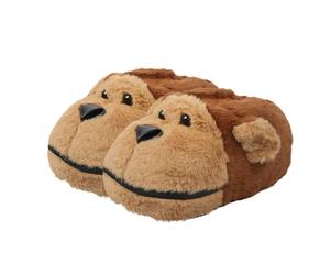 A2Z Filles Garçons Femmes Hommes 3D Chaussures de Maison en Peluche avec Design de Singe Mignon Doux Chaud avec Semelle Antidérapante Tailles Familiales Chaussures d’Intérieur Hiver UK Enfants 11 à 12