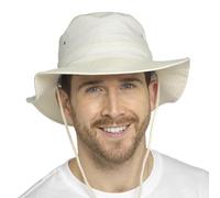 A2Z Hommes Chapeau de Soleil Safari Protection UV Large Bord Été Coton Respirant pour Pêcheur Randonnée Boonie - Men Safari Hats AZ4813 Natural L/XL.