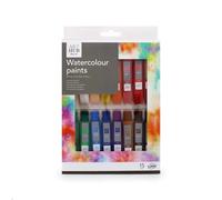 A2Z Lot de 15 pots de peinture aquarelle de 10 ml - Couleurs vives assorties - Kit de peinture compact pour enfants, étudiants, artistes amateurs, écoles, projets de peinture