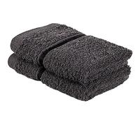 A2Z Luxueux 100% Coton Couleur Charbon Les Serviettes 500 GSM Doux Absorbant Ensemble De 2 Serviettes De Toilette (30x30cm)