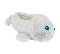 A2Z Mesdames Mignon 3D Animal Nouveauté Chaussons Hiver Peluche Chaud Filles Dessin - SLPR LDS AZ32003 Seal Grey 3/4 UK
