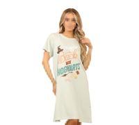 A2Z Nuisette pour femme sous licence officielle Harry Potter Sage Chemise de nuit en jersey de coton mélangé confortable et respirant Robe de nuit pour femme Vêtements de nuit, sauge, 36-38