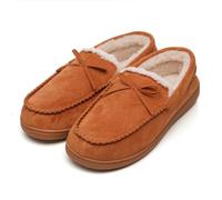 A2Z Pantoufles mocassins pour homme avec doublure en polaire chaude avec semelle rigide en faux daim et microfibre - Semelle antidérapante - Confortables pour l'hiver - Tailles 40 à 46