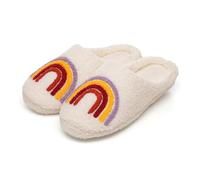 A2Z Pantoufles mules pour femme en polaire avec doublure en fausse fourrure douce et semelle antidérapante en TPR - Chaudes et confortables - Cadeau pour femme - Pointures 3/4 à 40/42, Arc-en-ciel, 35