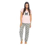 A2Z Pyjama pour femme 100 % coton à manches courtes avec haut en jersey doux imprimé animal et floral avec pantalon AOP Frenchie Panda Paresseux Zèbre Cœurs et rêves Tailles 36 à 50, Frenchie, 36-38