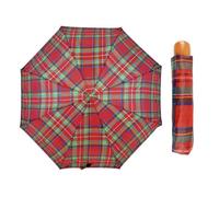 A2Z Royal Stewart parapluie supermini léger tartan écossais - poignée effet bois, imperméable, protection solaire, design élégant et compact, format sac à main, parapluie 8 panneaux