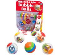 A2Z Spin and Roll Lot de 5 balles à bulles pour bébé Jouet de bain pour bébé Boules sensorielles Hochet flottant à eau Jouets pour tout-petits Développement de l'apprentissage précoce 0 mois Plus