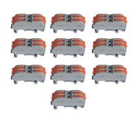 A2ZWORLD 10 pcs Connecteur Rapide Rail DIN, Bornier Levier Câble Connecteur Bilatéral (2 Portes)