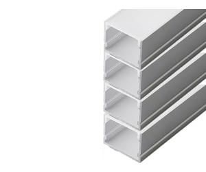 A2ZWORLD 8 mètres de profilé en aluminium pour bande LED, avec couvercle et crochet, 4 kits de 2 mètres, large intérieur 27 mm (30 x 20 mm)