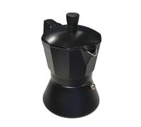 A2ZWORLD Cafetière Moka en aluminium, antidérapante et résistante, couleur noire, capacité 3 ou 6 tasses (6 tasses)