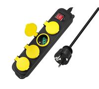 A2ZWORLD multiprise extérieure, étanche IP44 étanche, 4 prises Schuko allemande, interrupteur marche/arrêt, fiche 16A, câble long 1,4 mètres, AP30356