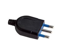 A2ZWORLD Prise électrique 16A 2P + T avec sortie de câble droite, prise latérale mâle S17, connexion italienne standard de 15 mm d'épaisseur (1 pièce, noir)