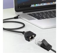 A2ZWORLD Rallonge de câble Ethernet de 0,6 mètres, prise en charge max 1 Gbps, compatible avec Cat 5E et Cat 6, bande Max 250 Mhz, prise réseau RJ45 mâle et femelle