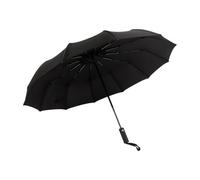 A2ZWORLD Umbrella Large Rain, 3 Fold Folding Umbrella, Sturdy Windproof Umbrella, Automatic Open and Close, 12 Reinforced Ribs, Diameter 104 cm, Quick Drying, BlackQ, noir, Large