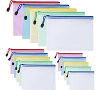 A3+A4+A5 Colorful Document Holder Waterproof Mesh Zipper File Folder Plastic Zipper Document Holder For Documents Cosmetic Bags (3 Sizes)