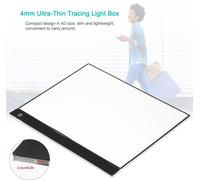 A3 LED Tracing Light Box Pad Graphic Tablet 4mm Ultra-Thin Drawing Board Copyboard 3 Levels Dimming with Separate Scale Plate Clips USB Cable for Artist Animation Designing Sketching Calligraphy