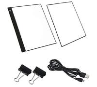 A3 LED Tracing Light Box Pad Tablette Graphique 4 mm Planche à Dessin Ultra-Mince Planche à Dessin 3 Niveaux de Gradation avec Clips de Plaque d'échelle Séparés Câble USB pour