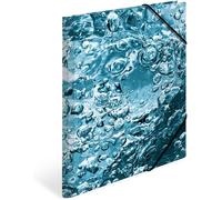 A3 Natural Water File Folder Children's Corner Folder Cardboard With Haptic Finish,Inner Printing And Elastic Band,Sturdy Cardboard Binder For Boys And Girls