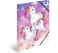 A3 Unicorn Elastic Folders,Cardboard Folders,Kindergarten Design,With Elastic Band,Inner Flap And Inner Printing,For Boys,Girls,Children,Pack Of 3