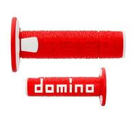 A360 PAIRE DE POIGNEES OFFROAD ROUGE / BLANC DOMINO DIAMÈTRE 22-26 UNIVERSEL