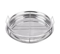 A39M Lot de 2 paniers ronds en acier inoxydable for friteuse à air, bac à légumes et panier de 33 cm, panier en maille for poêle à frire à air