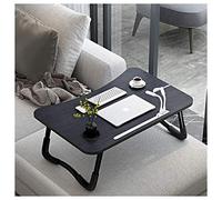 A3A ACADGQ Table de Lit Pliable, Support Ordinateur Portable Lit avec 4 Ports USB/Tiroir/Fente pour Tasse/Tablette Support, Convient pour Lit, Canapé, Sol (60x40cm, Noir)