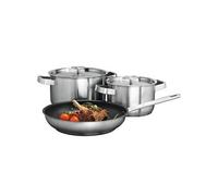 AEG Set de casseroles et poêle A3SS – 2 casseroles (16/20 cm) et poêle 24 cm, acier inoxydable