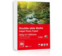 A4 100 Feuilles 260Gsm Épais Double Face Papier Photo Mat Papier D'Impression Jet D'Encre Carte Recto Verso