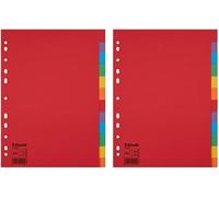 A4 12-Key Dividers,Red/Multicoloured,Recycled Cardboard,100202 (Pack Of 2)