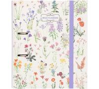 A4 2 Ring Binder-Botanical Wild Flowers,Rigid 2 Ring Binder,Format 27 X 32 Cm,School Supplies,Organizers,Office Supplies