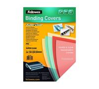 Fellowes Couvertures de reliure PVC A4 200 µm transparentes – boîte de 100