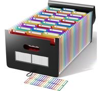 A4 26 Pockets Expanding Document Organiser File Folder Document Accordion Document Folder,Colour Tabs Alphabet A-Z