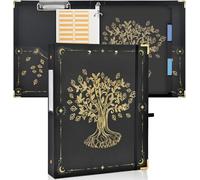 A4 3 Ring Binder 2 In 1 Document Holder With Block,Document Storage Folder With Bristol File,Rigid Folder 40 Mm Spine For Storing,Filing (Silver Tree)