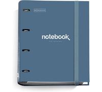 A4 4 Ring Binder + Refill 100 A4 Sheets,Small Squares 5 Mm,90 Gsm Paper,Rubber Closure,School And Office Supplies,Organisers,Emotions Navy Blue