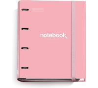 A4 4 Ring Binder + Refill 100 A4 Sheets,Small Squares 5 Mm,Paper 90 G/M²,Rubber Closure,School And Office Supplies,Organisers,Emotions Pink
