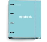 A4 4 Ring Binder + Refill 100 A4 Sheets,Small Squares 5 Mm,Paper 90 G/M²,Rubber Closure,School And Office Supplies,Organisers,Emotions Sky Blue