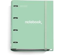 A4 4 Ring Binder + Refill 100 A4 Sheets,Small Squares 5 Mm,Paper 90 G/M²,Rubber Closure,School And Office Supplies,Organisers,Emotions Mint Green