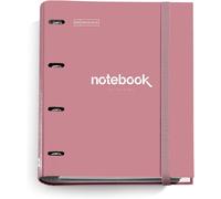 A4 4 Ring Binder + Refill 100 A4 Sheets,Small Squares 5 Mm,Paper 90 G/M²,Rubber Closure,School And Office Supplies,Organisers,Emotions Dusty Pink