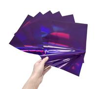 A4 50 feuilles de papier kraft for plastifieuse à chaud en aluminium anodisé doré, facile utiliser, peut être utilisé sur du minc(Purple holographic)