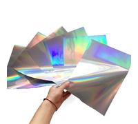 A4 50 feuilles de papier kraft for plastifieuse à chaud en aluminium anodisé doré, facile utiliser, peut être utilisé sur du minc(Silver holographic)