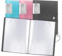 A4 60 Pockets Plastic Pockets & Safety Rope Presentation Folders Project Folders For School And Office (Black)