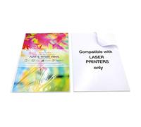 A4 Blanc Mat Étanche Adhésif Autocollant Vinyle de Qualité | 15 Feuilles | Compatible Imprimantes Laser | Imprimable | Adhésif Autocollant | PVC | Étanche | Compatible Cricut & Silhouette